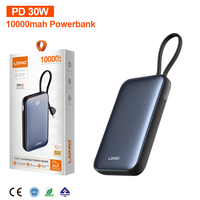 LDNIO Vente Flash PQ40 Batterie Externe 10000mAh avec Câble Type-C Intégré, Charge Rapide 30W, Affichage Numérique LED, Chargeur Portable pour Téléphone