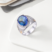 Bague de mariage vintage Keiyue en argent 925 avec grappe de pierres précieuses naturelles pour homme, bijoux personnalisés