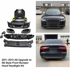 Kit di Conversione Stile S8 per Audi A8 D4 2011-<span class=keywords><strong>2013</strong></span>: Paraurti Anteriore e Posteriore, Fari e Cofano - Product Image 1