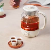 Bouilloire électrique domestique de 1,5 L, chauffe-thé en verre, bouton de contrôle de la température, puissance de 800 W, modes manuel/automatique, chauffe-thé