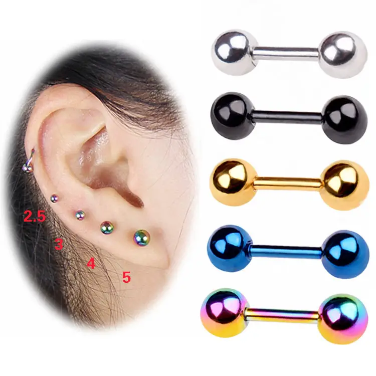 Button jewelry Stainless Steel Ball belly ring Trending Piercing Earrings