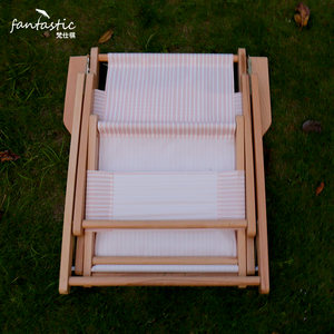 Oxford Vải Mạnh Mẽ Bằng Gỗ Tải Cao Ghế Bãi Biển Bãi Biển Gấp Ghế Phòng Chờ Di Động Với Gối - Product Image 1