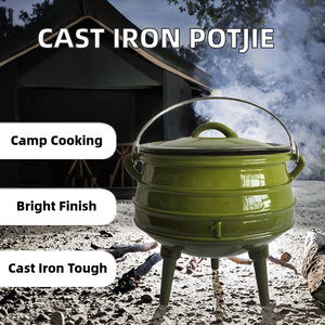 Casserole en fonte émaillée à trois pieds inspirée de l'Amérique du Sud pour le camping et la <span class=keywords><strong>cuisine</strong></span> - Product Image 4