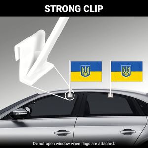 Bandera de Coche con Emblema Nacional Ucraniano, Logotipo Personalizado, Doble Cara, 100% Poliéster, Bandera para Exteriores, Venta al Por Mayor de Fábrica - Product Image 4