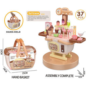 Ensemble de jouets de simulation de crème glacée, 37 pièces, avec boîte de rangement, motricité Fine, compétences sociales, jeu de rôle, cadeau éducatif pour enfants - Product Image 2