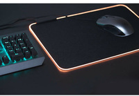 Mouse Pad Gaming Kulit PU Premium Ergonomis Trendy dengan Lampu RGB 15W dan Pengisian Daya Nirkabel Cepat, Ukuran Ekstra Besar, Laris Terjual