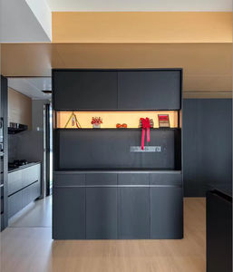 Gabinetes de Cocina de Lujo Personalizados con Isla, Fabricante de Diseños Modernos, Diseñador Chino, Color Negro - Product Image 3