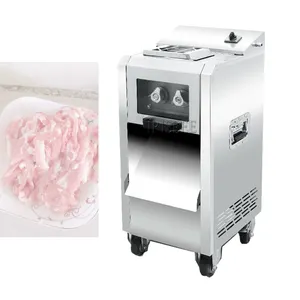 Stainless Steel Butchery Fresh Meat Cube Cutter Slicer Meat Cutting Machine Fully Automatic Electric Commercial Meat Slicer