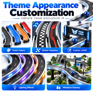 Piste de course à billes LED avec pont arqué, piste surélevée multi-niveaux, logo personnalisé, thème, piste de course à billes électrique - Product Image 2