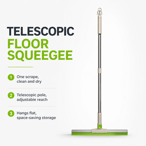 Escobilla de Goma Telescópica para Pisos con Barra Ajustable, Limpieza en un Solo Paso, con Lazo de Acero Inoxidable para Colgar en el Bañ<span class=keywords><strong>o</strong></span> <span class=keywords><strong>o</strong></span> Ducha - Product Image 1