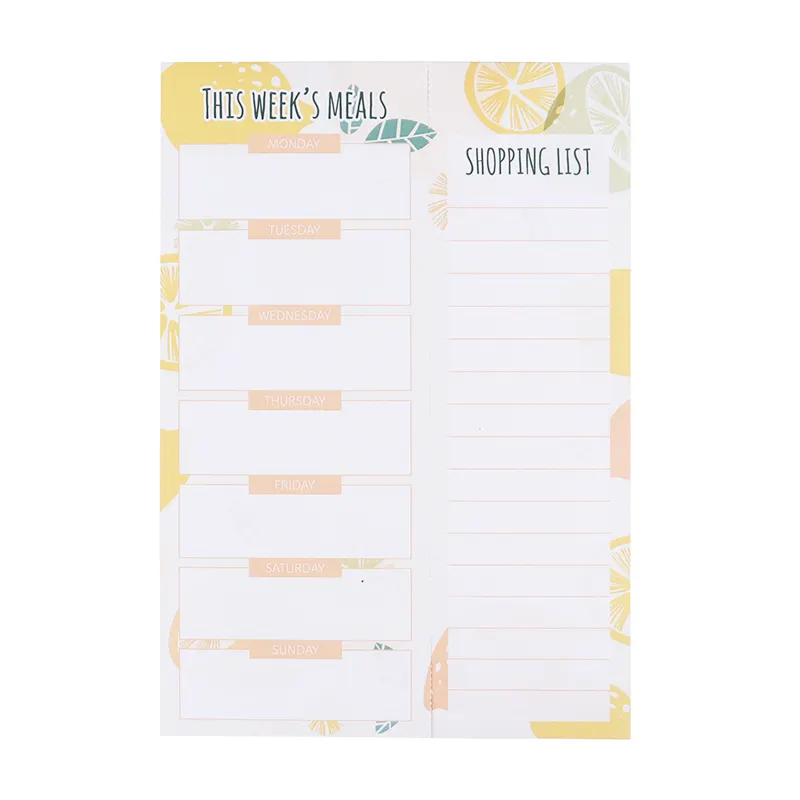 Tear Off Shopping Fridge Magnet Pad Meal Planner And Grocery List Notepad With Custom Logo