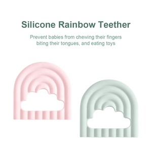 Conception personnalisée Moule de dentition arc-en-ciel de qualité alimentaire en silicone <span class=keywords><strong>pour</strong></span> bébé Jouet de dentition en caoutchouc à mâcher <span class=keywords><strong>pour</strong></span> bébé - Product Image 3