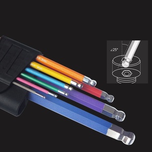 Set di 9 Chiavi <span class=keywords><strong>a</strong></span> <span class=keywords><strong>Brugola</strong></span> in Acciaio al Carbonio con Estremità <span class=keywords><strong>a</strong></span> Sfera 1.5mm-10mm Metriche Braccio Lungo per Bici Moto - Product Image 3