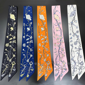 Summer Decoration Will <strong>Silk</strong> Scarf for Women Fashion Horse Print Head Scarf Bag Accessories Ribbon Carriage Printed <strong>Headband</strong> - Product Image 5
