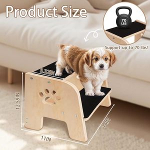 Custom-made wooden dog climbing frame, pet stairs, home <b>ladder</b> for dogs and cats, pet steps, auxiliary <b>ladder</b>. - Product Image 4