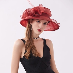 Robe by en Organza pour femmes, chapeau de mariée, d'église, de mariée, pour fête du thé britannique, tendance, - Product Image 3