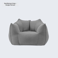 Fauteuil moderne en bouclette, pouf individuel, canapé de sol compressé sous vide pour salon et chambre