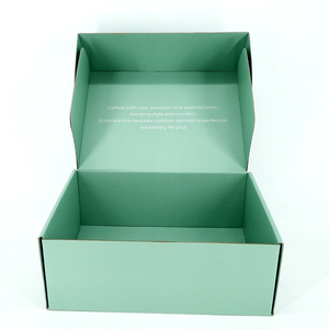 Boîte cadeau en carton ondulé vert avec logo personnalisé, boîte pliante, écologique, résistante à la pression, boîte d'expédition, emballage - Product Image 3