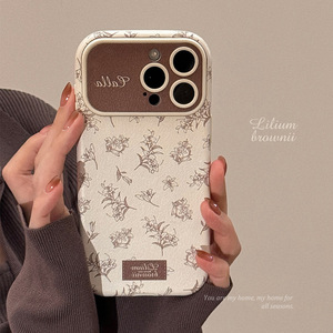 เคสโทรศัพท์หนังลายดอกไม้สไตล์วินเทจสำหรับ iPhone 17 Pro Max แบบหุ้มเต็มตัว ใช้ได้กับ iPhone 15/14/13 เคสป้องกันสำหรับฤดูใบไม้ร่วงและฤดูหนาว - Product Image 2