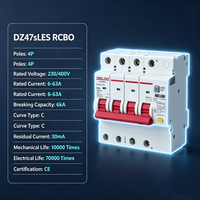 DELIXI Interruptor Automático Miniatura (MCB) al por Mayor DZ47 6kA 230V Curva C 1P Riel DIN a Granel Bajo Precio OEM Directo de Fábrica Promocional
