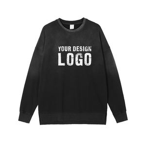 Sudadera para Hombre con Color Degradado Lavado Personalizada de Fábrica, Estilo Casual Americano Vintage, Hombros Caídos, Holgada - Product Image 3