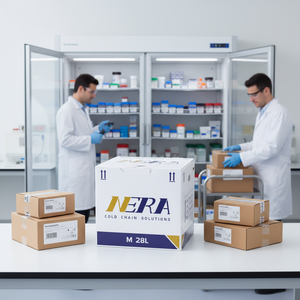 नेरा वाइप + pccm पर्यावरण के अनुकूल पुनः प्रयोज्य मध्य आकार वाली कोल्ड चेन ट्रांसपोर्टर बॉक्स पार्सल प्रयोगशालाओं के लिए सुरक्षित जैव-नमूना शिपमेंट - Product Image 1