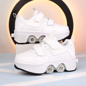 Patines de <span class=keywords><strong>Ruedas</strong></span> Seguros y Duraderos de 4 <span class=keywords><strong>Ruedas</strong></span> para Niños y <span class=keywords><strong>Niñas</strong></span>, <span class=keywords><strong>Zapatillas</strong></span> de Moda <span class=keywords><strong>con</strong></span> <span class=keywords><strong>Ruedas</strong></span>, Zapatos Casuales de Doble Uso para Patinar - Product Image 4