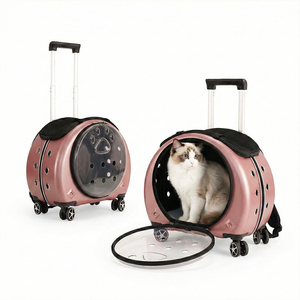 Mochila transportadora de mascotas con mango telescópico de 3 etapas y paneles de malla transpirable para gatos y perros, ideal para viajes, paseos al aire libre y senderismo. - Product Image 1
