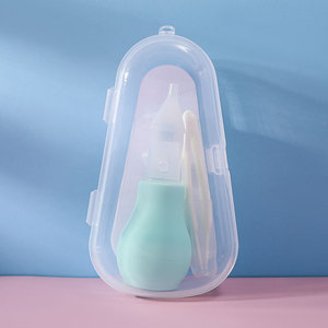Limpiador de succión de Nariz de bebé Clip de Nariz de silicona Anti-reflujo Kit de limpieza de tapón <span class=keywords><strong>nasal</strong></span> presionado a mano - Product Image 1