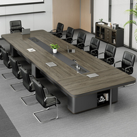 Table de conférence en bois, forme allongée, minimaliste, écologique, ensemble de chaises pour salle de réunion, 11-20 personnes, formation des employés