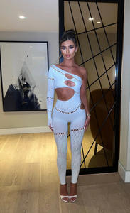 Mono de Mujer con Pedrería Brillante, Estilo Irregular, Cuello Asimétrico, Manga Única, Sexy y Coqueto, <span class=keywords><strong>Ropa</strong></span> de Club - Product Image 6