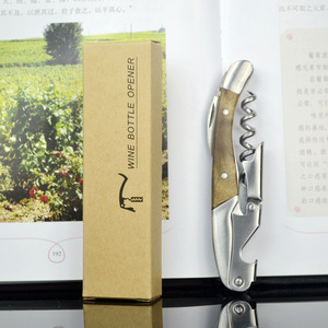 Solid Wood And Stainless Steel Wine <b>Opener</b> With Shadow Wood Handle Multifunctional Household Corkscrew For Wine Bottle Opening - Product Image 2