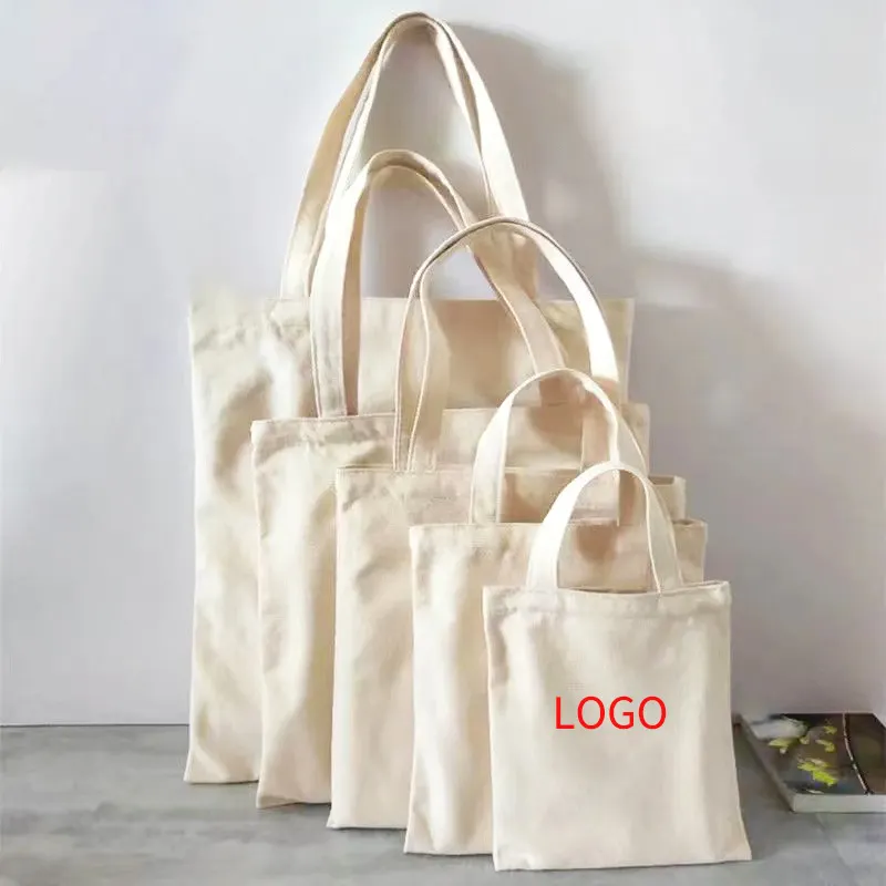 Bolsa de compras de algodón vintage al por mayor, bolsa de lona personalizada con estampado para mujer