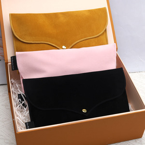 2025 Custom Logo Colorful Suede Bag Flap <b>Gift</b> Soft Velvet Pouch with Button Clothes Hair Bundle Wigs Jewelry <b>Envelope</b> Packaging - Product Image 4