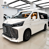 CARRIDE Toyota HiAce Luxe Personnalisé 9 Places VIP Minivan Cloison de Séparation Peinture Bicolore Violette Entièrement Amélioré MPV Fibre de Carbone