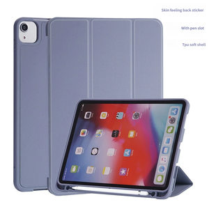 Étui pour tablette avec porte-stylet pour <span class=keywords><strong>iPad</strong></span> 12.9 Pro11 Air3 10.2 Air5 10.9, étui de protection à trois volets avec fente pour stylet sensible à la peau - Product Image 6