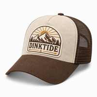 Casquette de camionneur vintage en daim et maille avec patch brodé personnalisé pour les sports de plein air