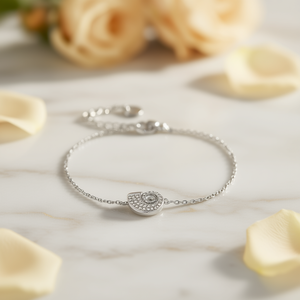 Pulsera de Moda Amy Amy, Plata 925 con Baño de Rodio, Cristal, Cadena Minimalista para Mujer, Uso Diario, P0007 - Product Image 2