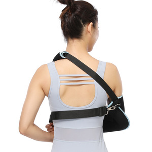 Leyubang Arm Sling One Size Black With Blue Trim Thumb Hook Design For Wrist Support - Product Image 2