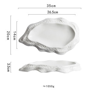 Assiettes créatives en <span class=keywords><strong>porcelaine</strong></span> en forme d'huître pour utilisation au Restaurant bols à salade bol Antipasti en céramique avec plateau à Sushi et saumon - Product Image 6