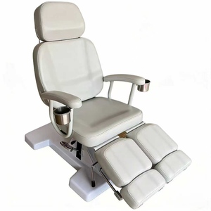 Adjustable Beauty Bed Foot Soaking Chair Salon Treatment <b>Table</b> Upholstered Massage Chair White - Product Image 1