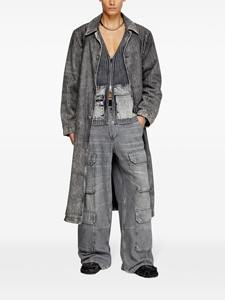 กางเกงยีนส์ขาตรงทรงหลวมของผู้ชายพิมพ์โลโก้แบบปักลายสไตล์วินเทจสีฟ้าอ่อน - Product Image 4