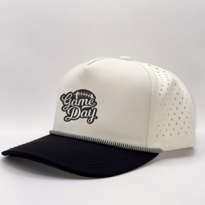 Unisex OEM High Quality <b>Waterproof</b> Breathable Laser Cut Holes Perforated Structured 5 Panel <b>Golf</b> Trucker <b>Hat</b> Outdoor Sports Caps - Product Image 3