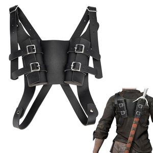 Imbracatura Medievale per Doppia Spada, Fondina in Pelle PU, Accessorio per Cosplay da Cavaliere Vichingo per LARP Halloween - Product Image 2