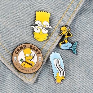 Gros métal anime broches carton <span class=keywords><strong>Simpsons</strong></span> drôle broches mignon émail anime badges broches pour vêtements en stock - Product Image 3