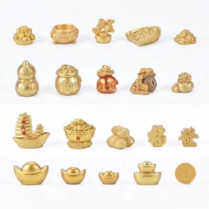 Fortune rolling landscape diy decoration resin crafts New Year gold accessories Ingot cash tree gourd boat