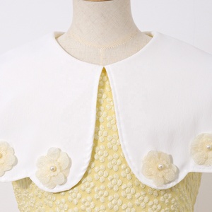 <span class=keywords><strong>Robe</strong></span> d'été pour petites filles, sans manches, jaune, à fleurs, jacquard, col blanc, <span class=keywords><strong>robe</strong></span> décontractée - Product Image 3