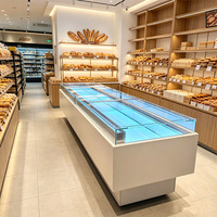 Vitrine réfrigérée commerciale ouverte pour chocolats, armoires réfrigérées pour salades et desserts pour pâtisseries