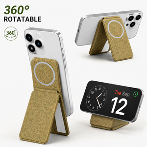 Cartera MagSafe con Soporte Magnético para <span class=keywords><strong>Tarjetas</strong></span>, Soporte Giratorio 360° para Teléfono, Cartera Magnética para Teléfono, Corcho Universal, CE, RoHS, REACH, OEM - Product Image 1