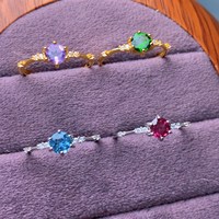 Factory Wholesale Custom 925 Sterling Silver Natural Gemstone Ring Support Replace Loose Stone Minimalist Women Fine Jewelry